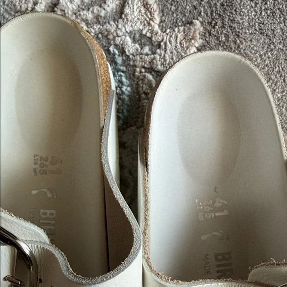Birkenstock Arizona Big Buckle Leather White Sandal 10-101/2 (EU 41) NWOT - Picture 8 of 10